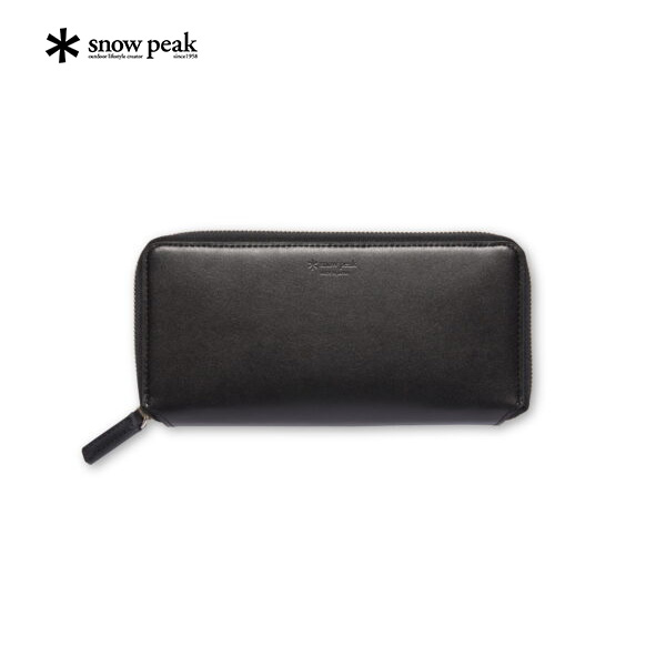 長毛象-日本【SNOW PEAK】Long Leather Wallet 長款皮革錢包 / 戶外防水 / 黑