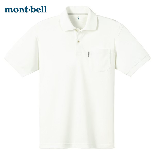 長毛象 – 日本【Montbell】WIC.POLO 男款POLO 衫 / 抗紫外線 / 光觸媒抗臭 – 白